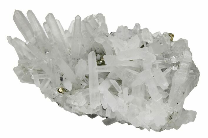 Quartz Crystal Cluster with Pyrite and Chalcopyrite - Peru #169649